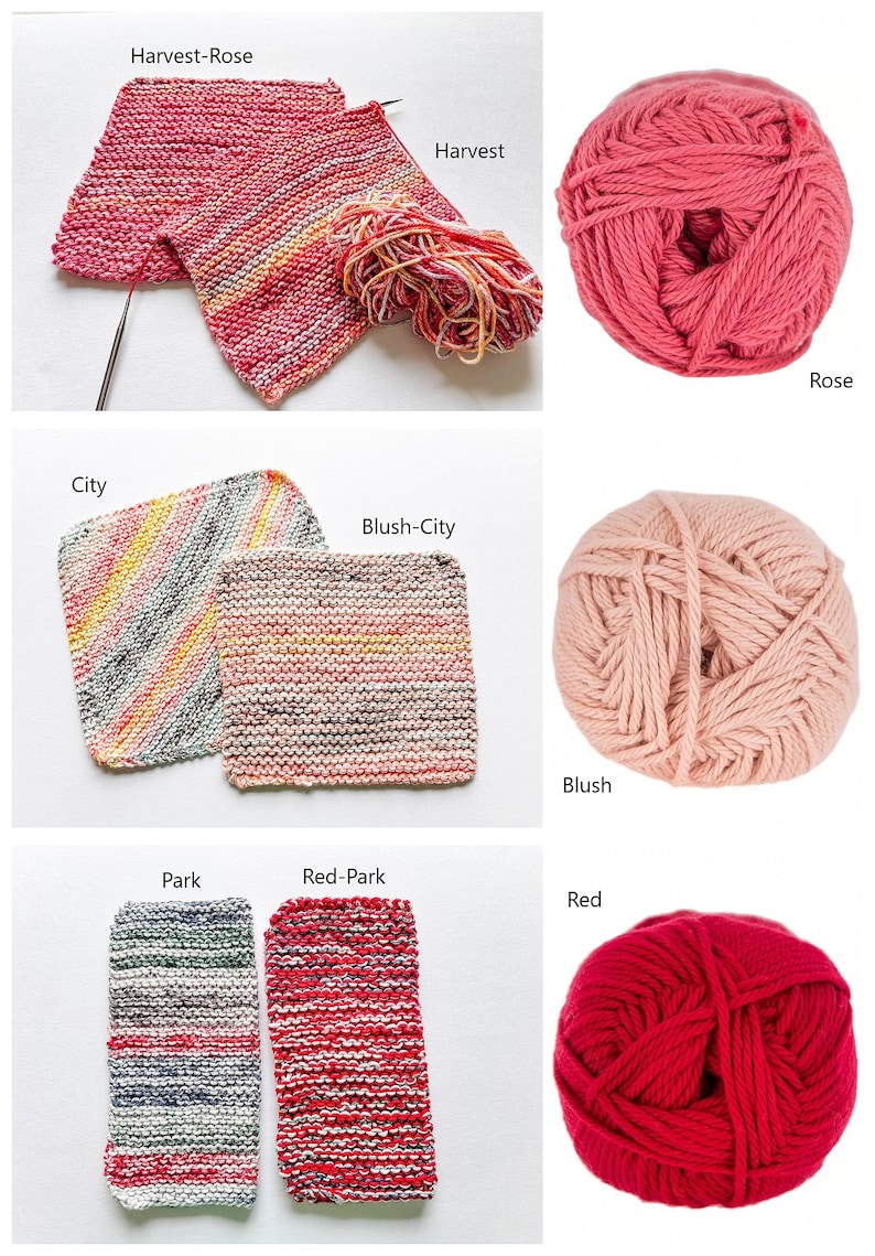 100% cotton dishcloth/washcloth in multiple colors.  Handknit kitchen essential