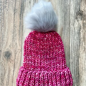 Merino Wool knit hat Roll-up brim Luxury Beanie made of hand-dyed Malabrigo 100% merino wool yarn image 5