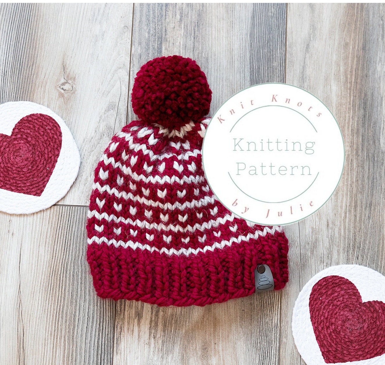 Heart Beanie With Pom - Etsy display picture 2