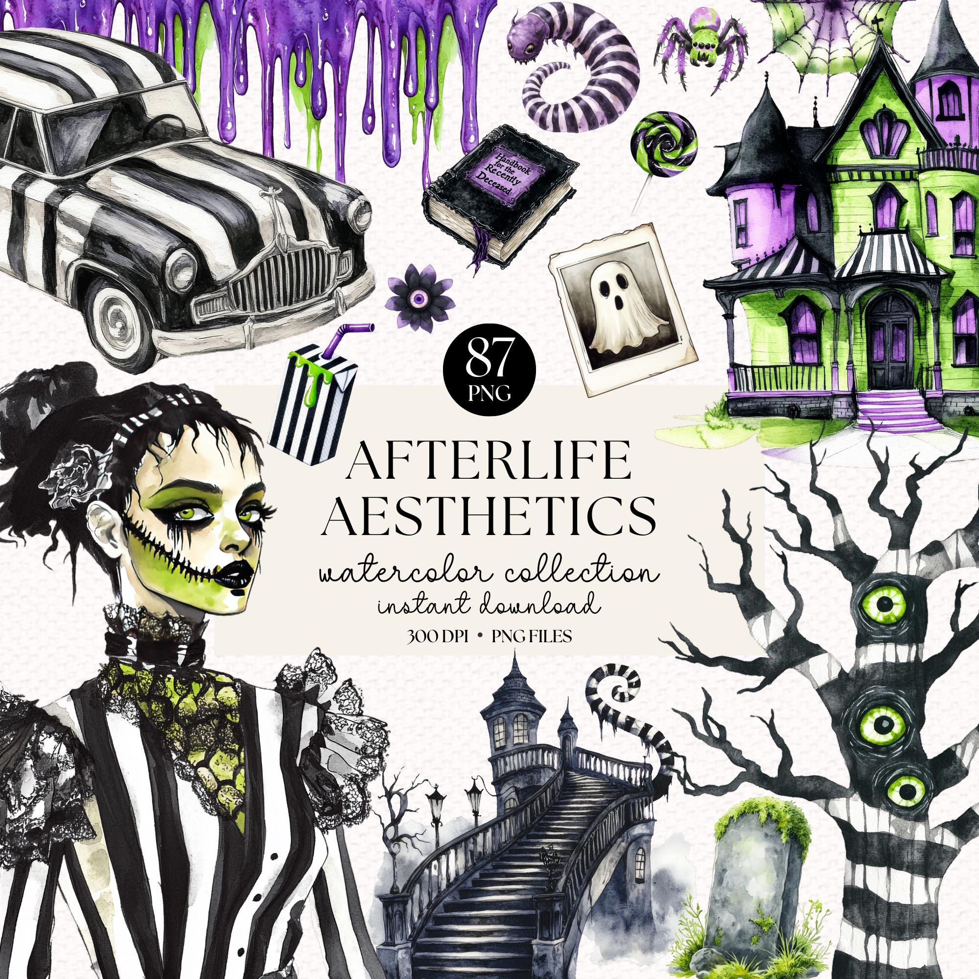 Watercolor Halloween Clipart Bundle: Spooky PNG Graphics (Digital Download)