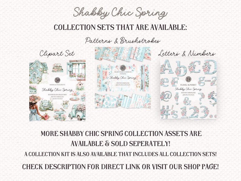 Shabby Chic Floral Alphabet PNG Set: Spring Watercolor Letters (digital ...