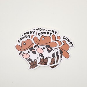 Cowdy Sticker, Cute Sticker, Cow Sticker