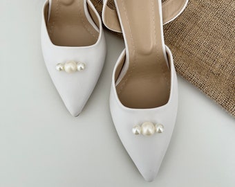 White Wedding Shoes,  Bride Shoes,  Wedding Shoes For Bride, White Pearl Bridal Shoes, Pearl Heels,White Bridal Shoes