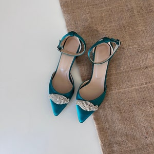 Emerald Green Wedding Shoes, Green Bride Shoes, Bride Shoes, Bridal Shoes,  Green Wedding Heel, Woman Shoes