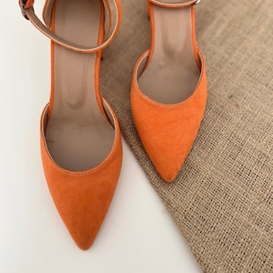 Orange shoes and bag for wedding hotsell