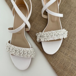 White pearl heels on sale