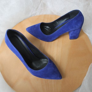 Sax Blue Shoe,  Blue Wedding Shoes, Blue Heels, High Heels, Block Heel, Women Shoes, Bride Shoes, Bridal Shoes