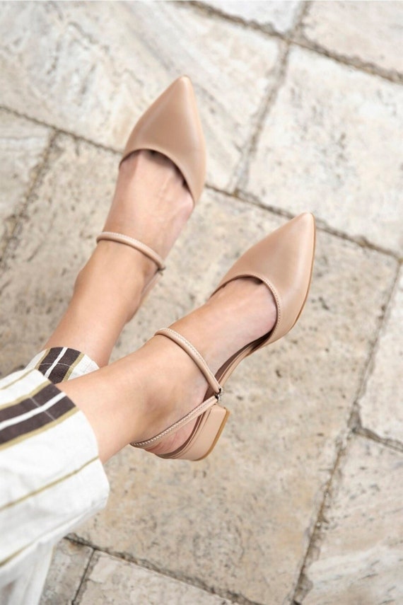 Nude low block heels hotsell