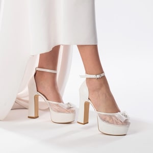 Platform Wedding Shoes, Ivory Bride Shoes, Ivory Wedding Shoes, High Heel Wedding Shoes, Comfort Wedding Shoes, Bride Shoes, Bridal Shoes