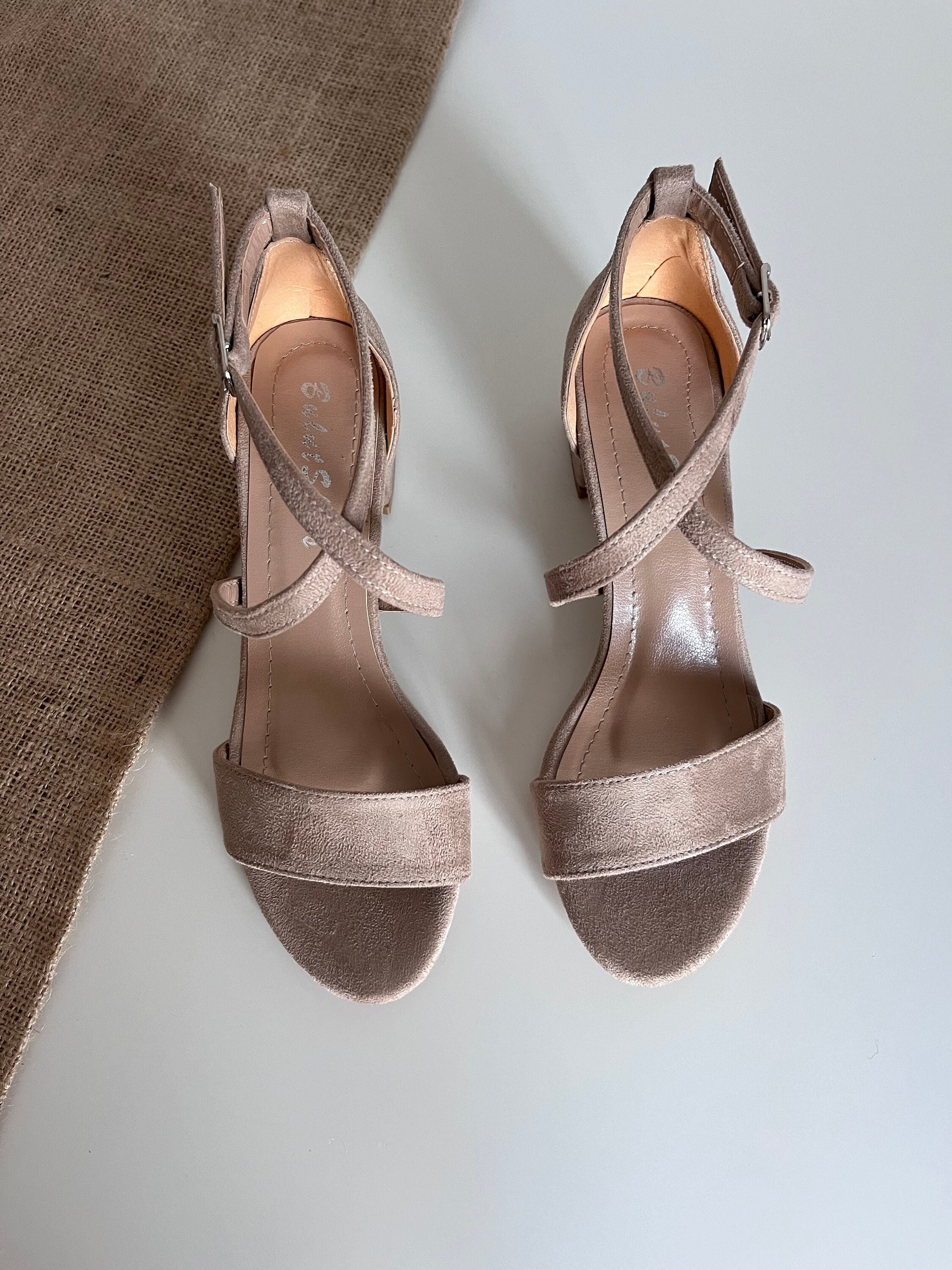 Ankle strap heels nude hot sale