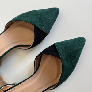 Emerald Green Block Heel, Two Tone Wedding Shoes, Emerald Green Wedding Shoes, Black Wedding Shoes, Green Bride Shoes, Green Bridal Heel