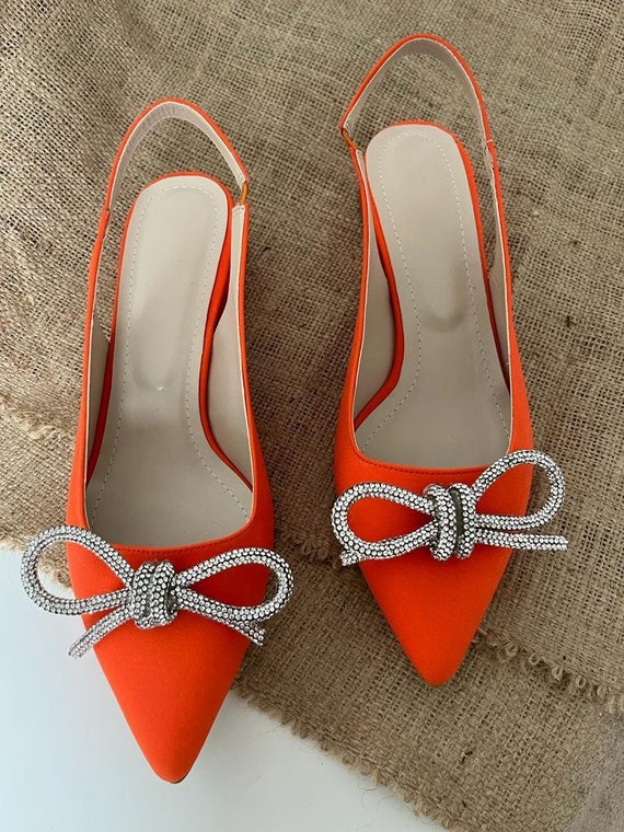 Buy Orange Heeled Sandals for Women by Everqupid Online | Ajio.com