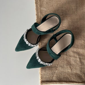 Emerald Green Block Heel,  Green Wedding Shoes,  Emerald Green Heel, Green Block Heel Sandals,  Wedding Heel, Bride Shoes,  Green Shoes