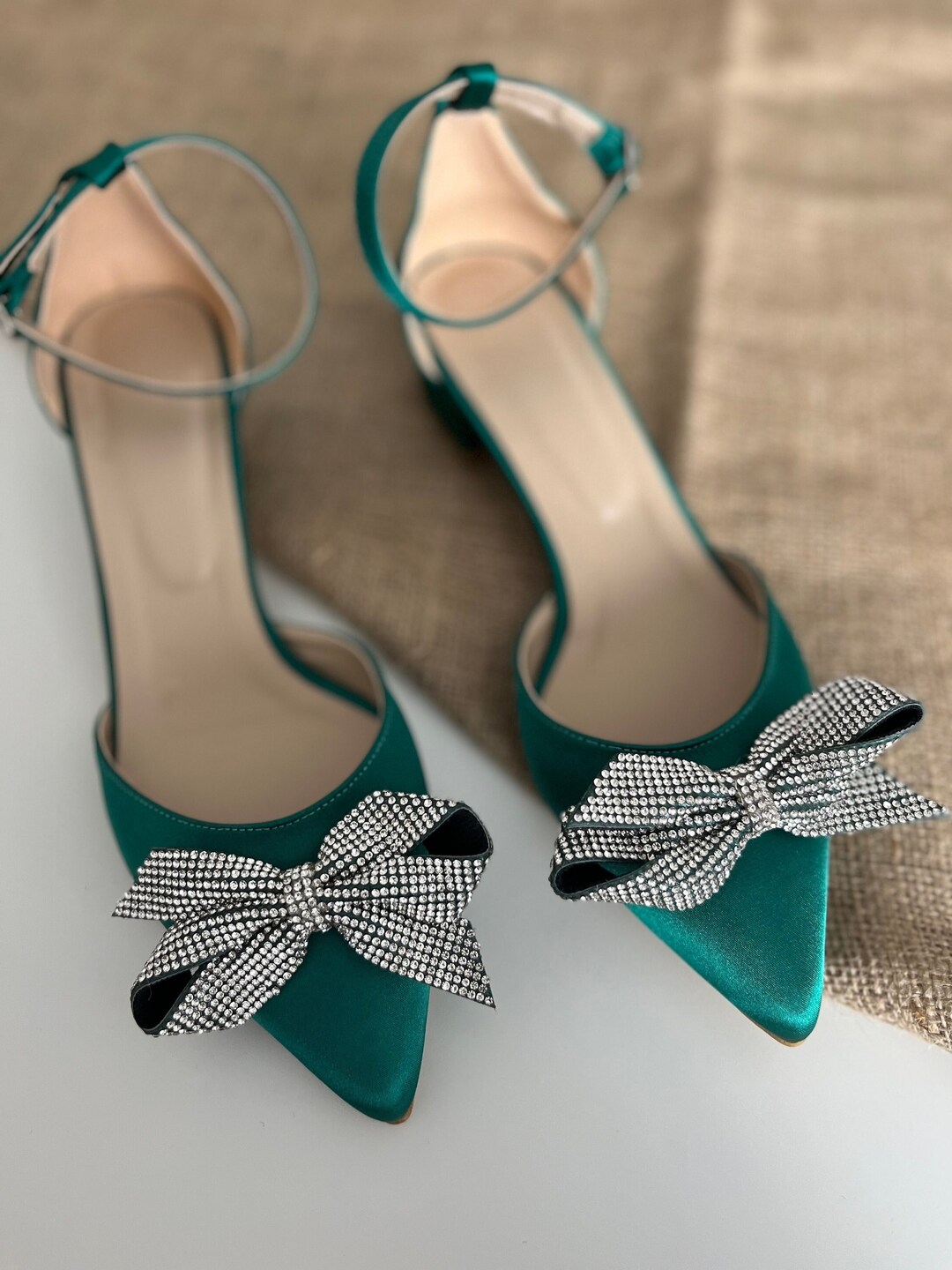 green block heel shoes