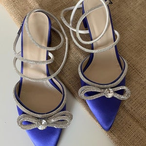 navy blue block heel shoes