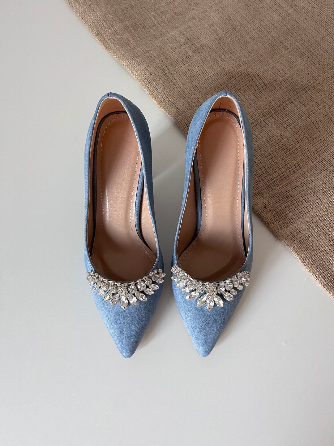 dusty blue heels wedding