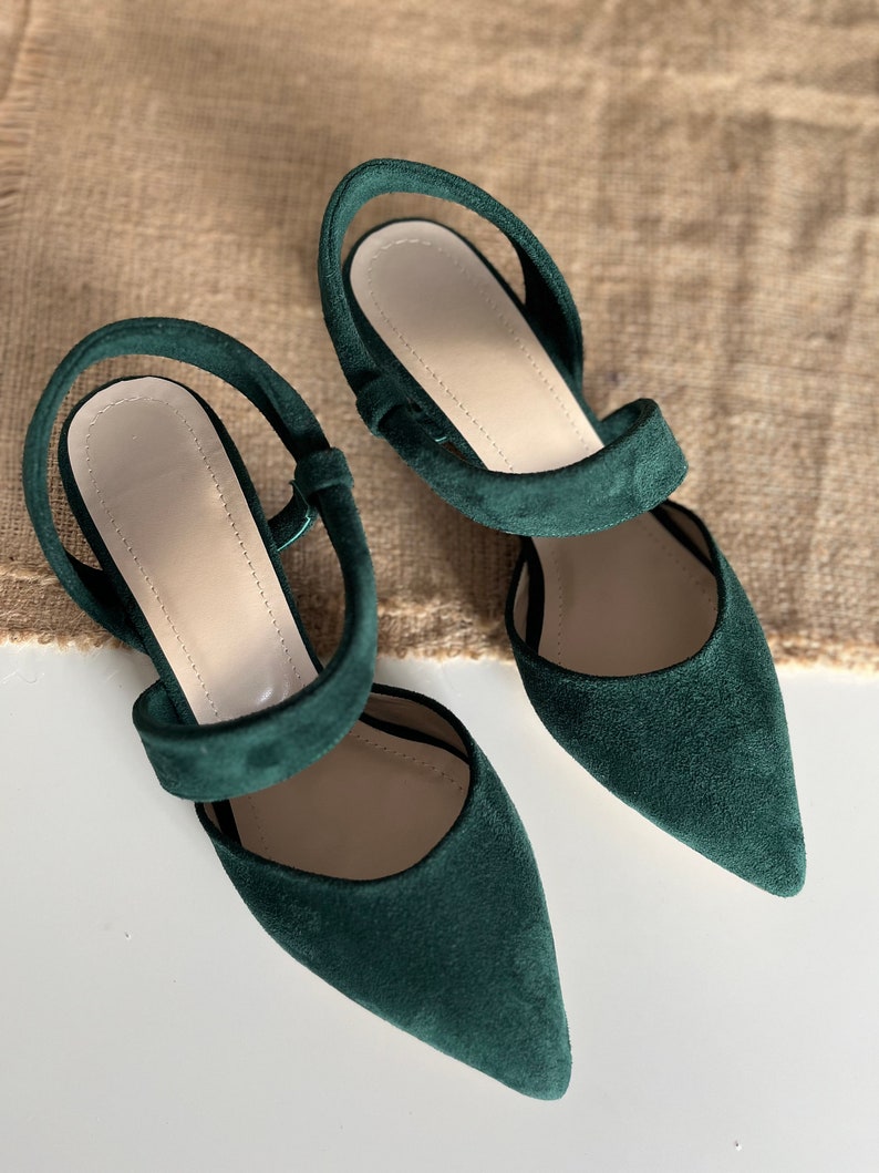green block heel shoes