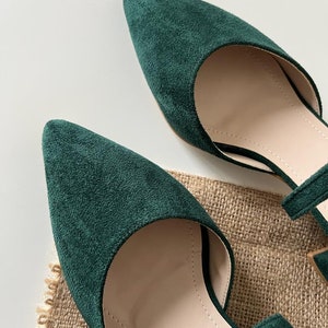 Emerald Green Block Heel, Green Wedding Shoes, Emerald Green Heel, Green Block Heel Sandals, Wedding Gift, Bride Shoes, Bridal Shoes image 2