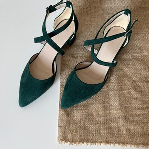 Emerald Green Block Heel, Green Wedding Shoes, Emerald Green Heel, Green Block Heel Sandals, Wedding Gift, Bride Shoes, Bridal Shoes image 5