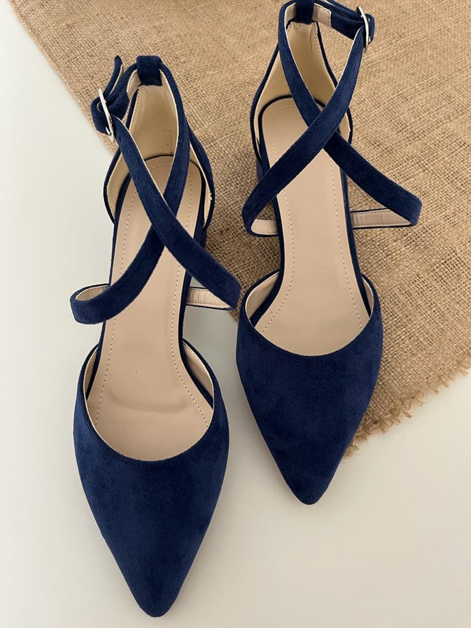 Navy Blue Block Heels Navy Blue Navy Blue Heel Navy Blue Etsy