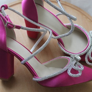 Pink Wedding Shoes, Pink Ankle Strap, Wedding Shoes For Bride,  Ribbon Shoes,  Bridal Shoes, Pink Wedding Sandals, Bride Shoes