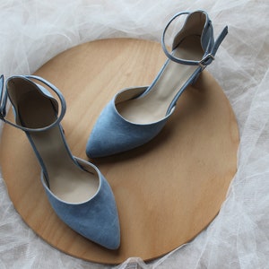 Ankle Strap Dusty Blue,  Ankle Straps,  Block Heels,  Gift For Her, Dusty Blue Wedding Shoes,  Shoes For Women, Gifts For Her, Bride Sandals