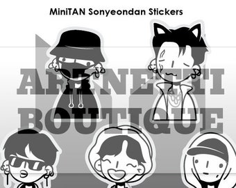 BTS Bangtan MiniTan Sonyeondan Stickers Vinyl Glossy Waterproof - Stickersheet