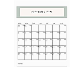 December 2024 printable calendar, December kalender, December printable calendar, calendar 2024 digital download