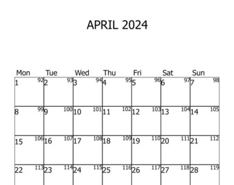2024 April printable calendar,digital download April 2024, vertical calendar printable,png calendar printable April 2024