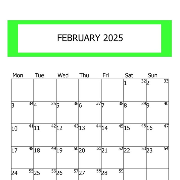 2025 Calendar Etsy