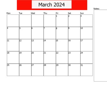 March 2024 calendar printable|calendar March 2024 printable|Student digital calendar 2024|2024 printable calendar|jpeg printable calendar