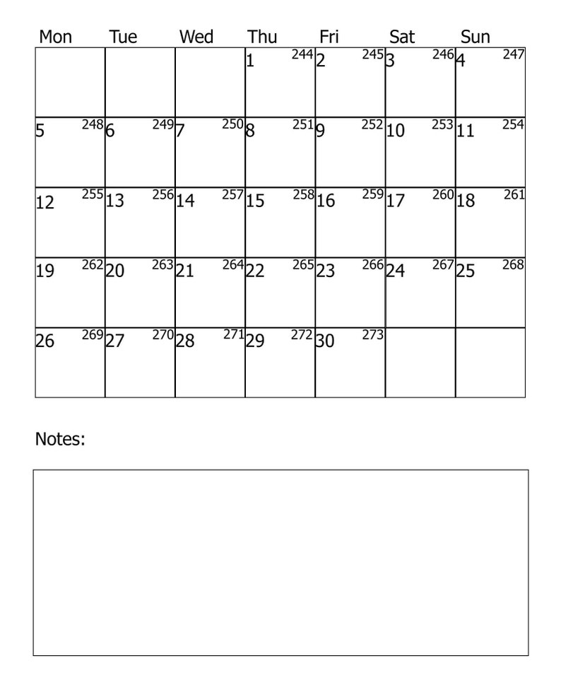 Printable 2022 Calendar Vertical Portrait Planner September | Etsy
