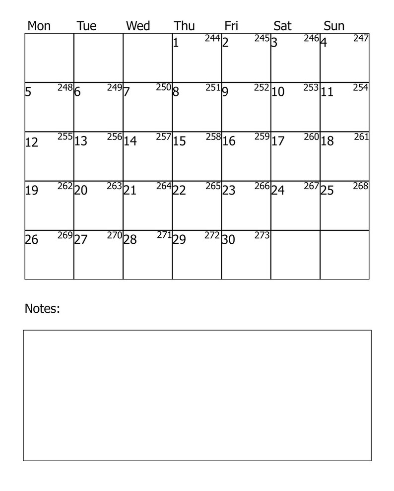 Printable 2022 Calendar Vertical Portrait Planner September | Etsy