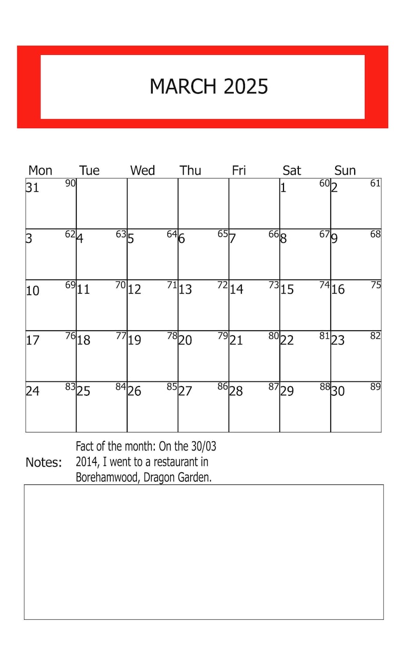 2025 Digital March Printable Calendar, Monthly Digital Planner, Digital