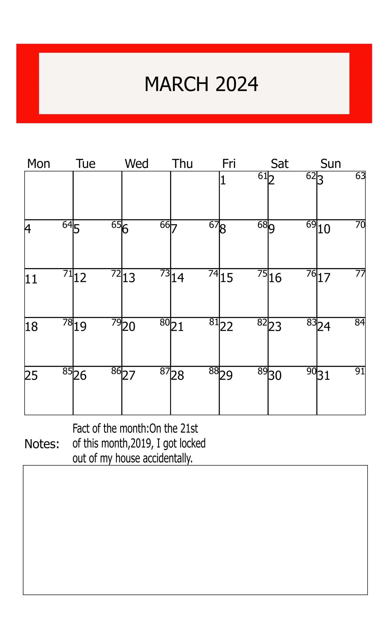 March Calendar2024 Printable Calendarmarch 2024 - Etsy