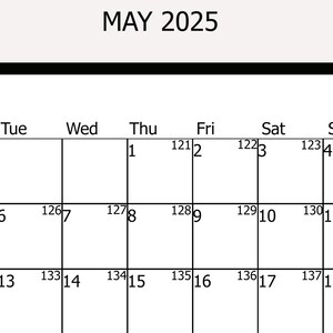 Digital May Calendar, May 2025 Printable Calendar, VERTICAL PRINT ...