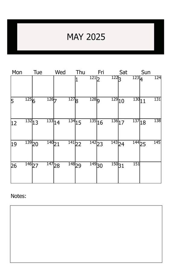 Digital May Calendar, May 2025 Printable Calendar, VERTICAL PRINT, PRINTABLE Calendar Png Files, Digital Download Prints - Etsy