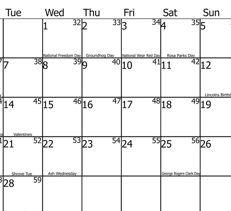 February 2023 Printable Calendar US Dates and Holidays - Etsy Canada