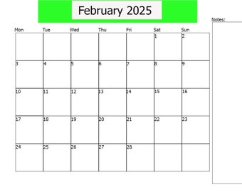 February Calendar|2025 Calendar|JPEG Calendar|february printable calendar|printable vertical calendar|horizontal monthly calendar