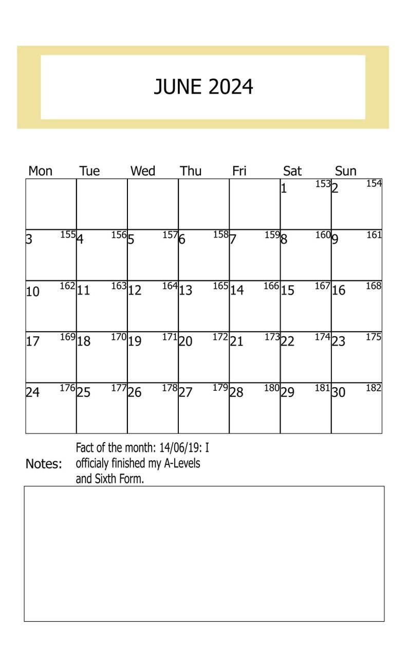 June 2024 Printable Calendar June 2024 Kalender June Etsy UK