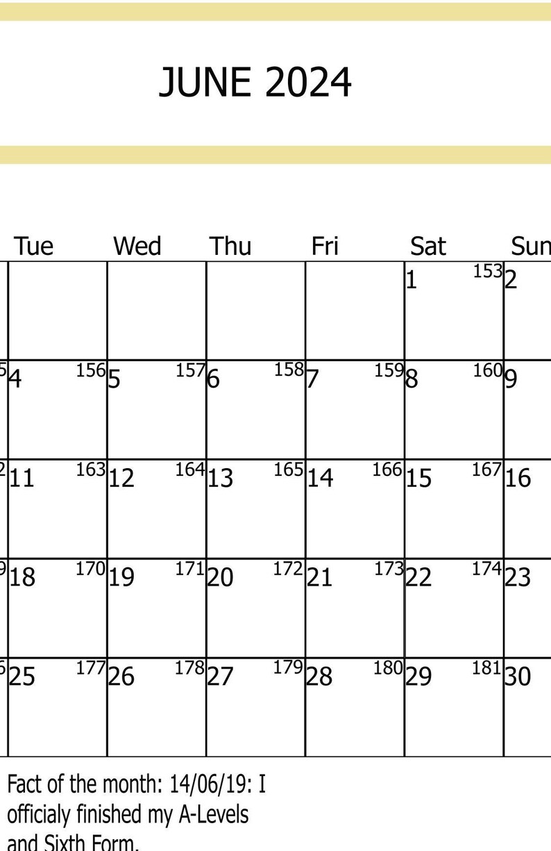 June 2024 Calendar Printable, Horizontal/vertical Calendar Digital