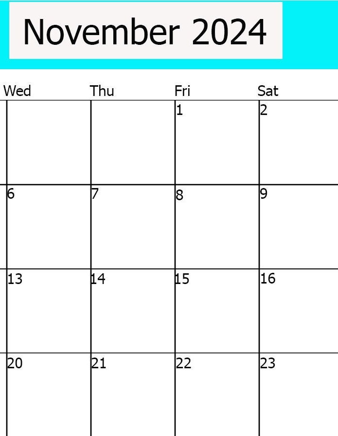 November 2024 Calendarprintabledigital Downloadnovember ...