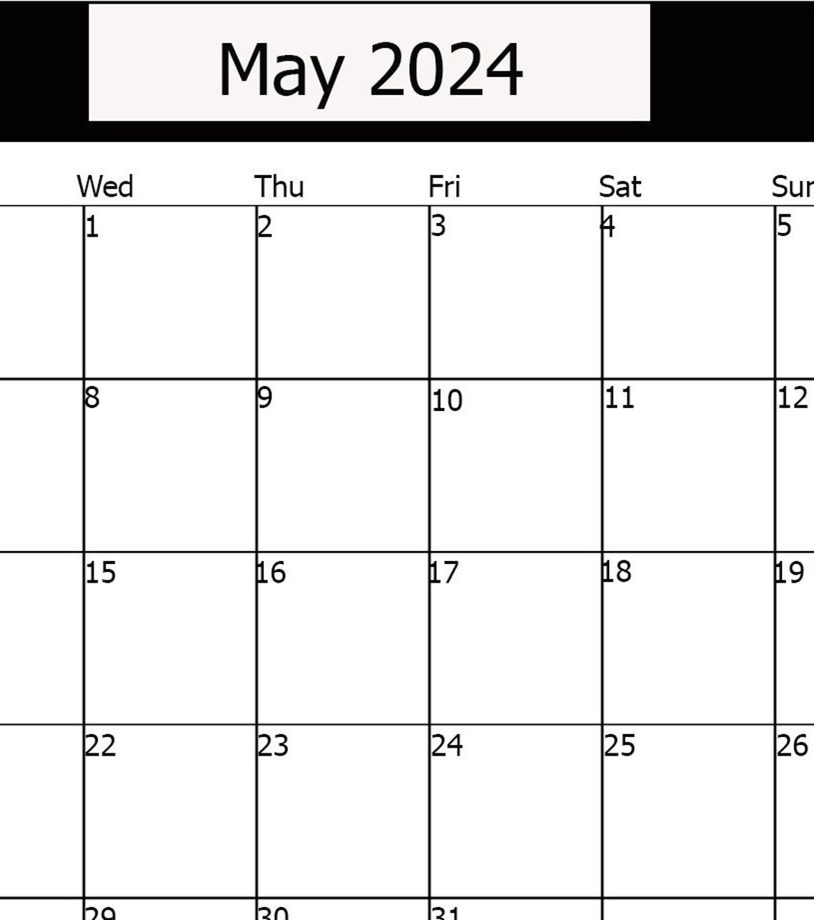 May 2024 Calendarmay Editable Calendarmay 2024 Pdfprintable Etsy