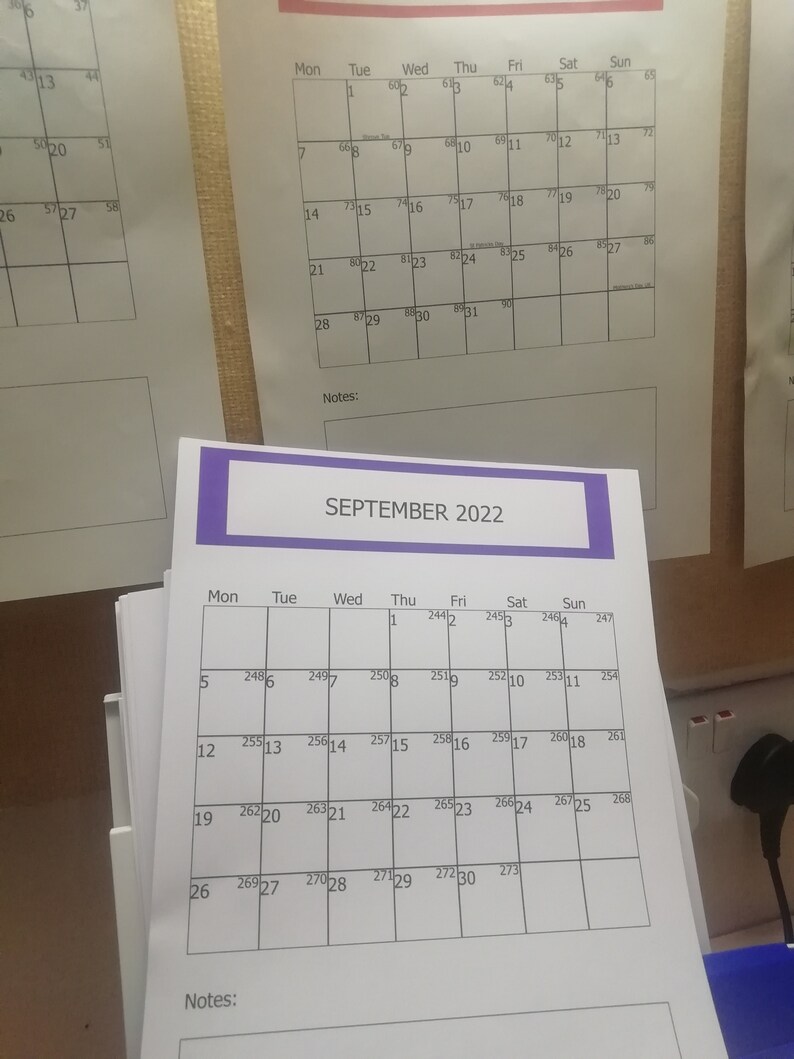 Printable 2022 Calendar Vertical Portrait Planner September | Etsy