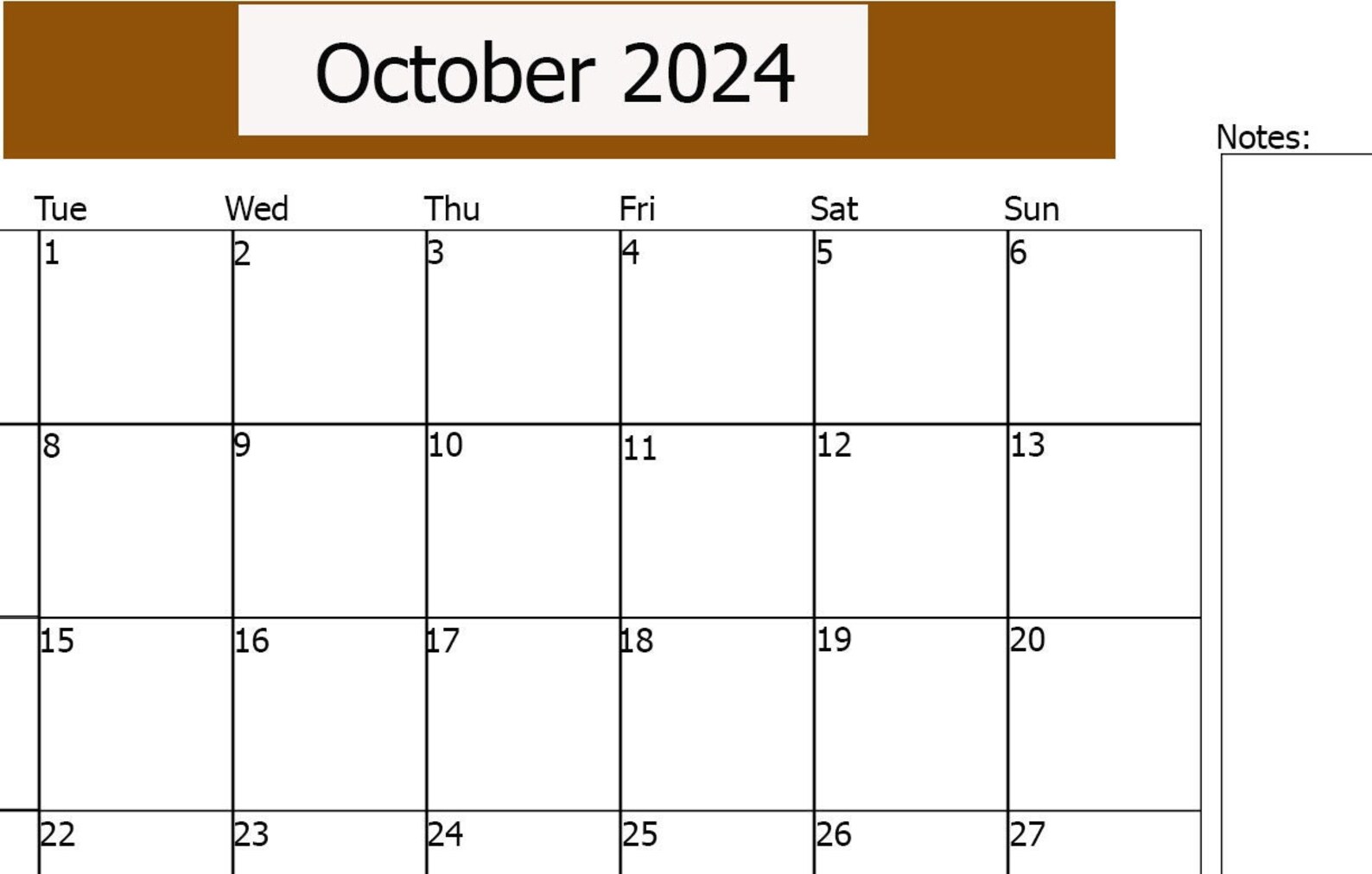 October 2024 Calendar Printable, Calendar October 2024 Printable