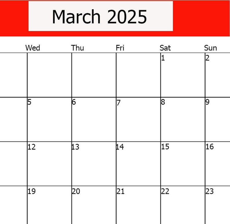 March 2025 Calendar Printable, Calendar March 2025 Printable, Student