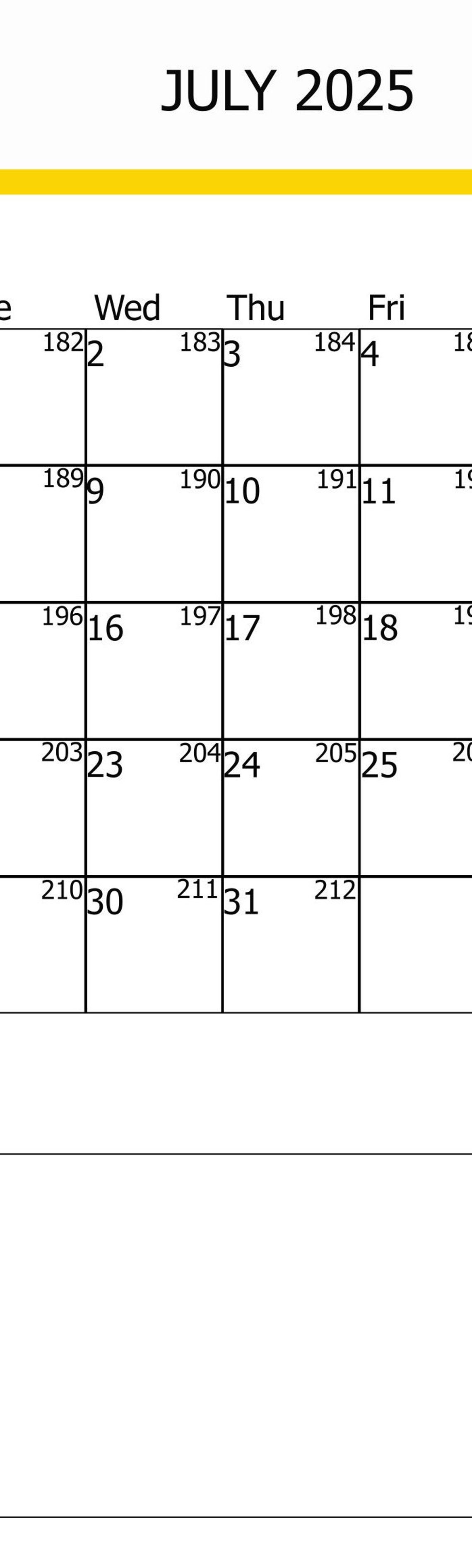 2025 July Printable Calendar DIGITAL CALENDAR 2025, PNG Print - Etsy