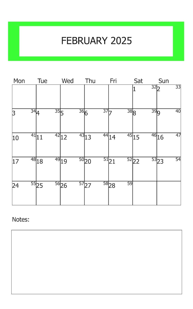 2025 February Digital Printable Calendar, Valentines, Student Calendar