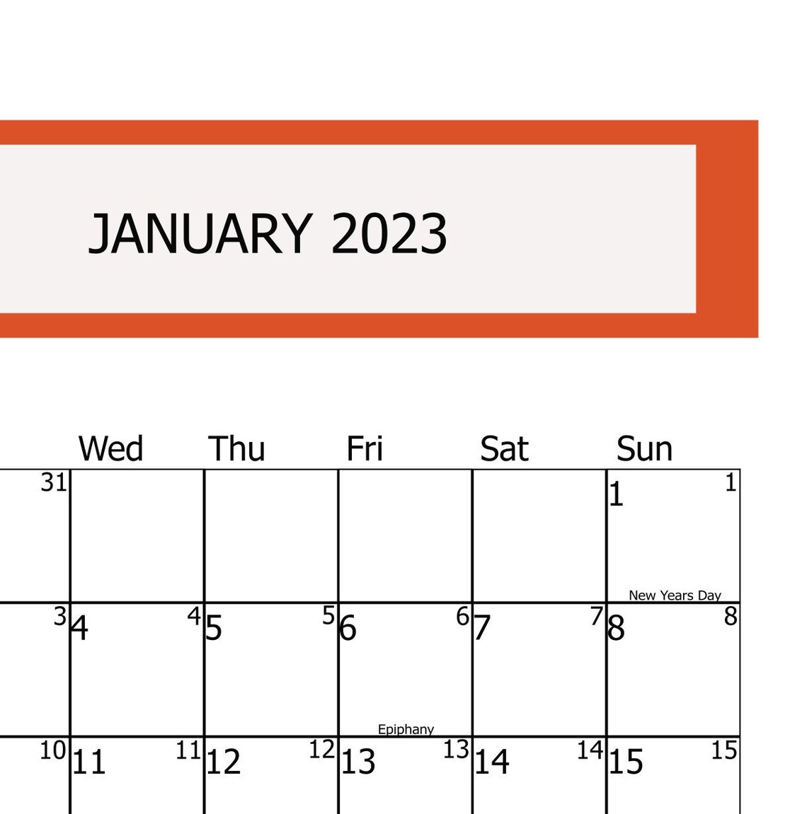 January 2023 Calendar2023 Calendars Calendar 2023 Digital | Etsy UK