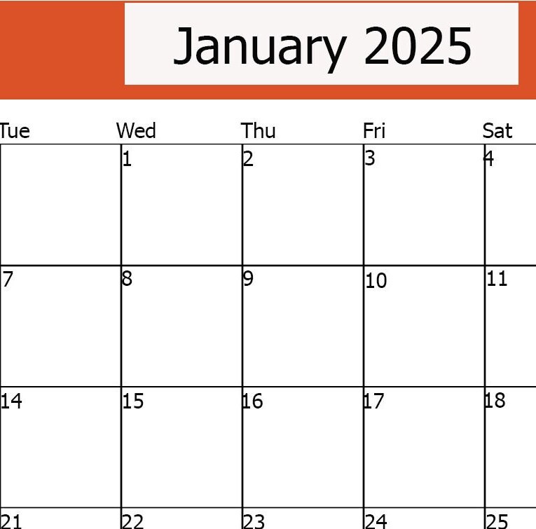 January 2025 Calendar Printable, Calendar January 2025 Printable, Student Digital Calendar 2025